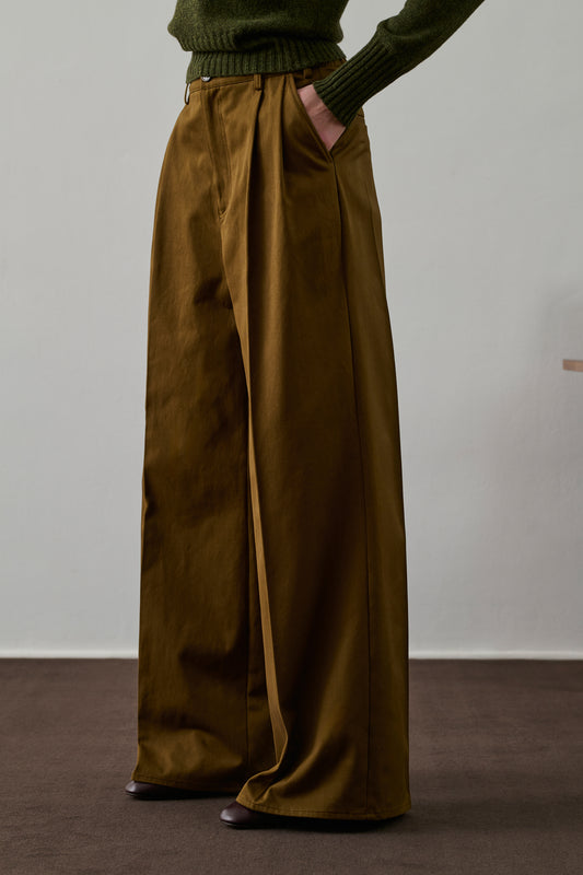 Pantalon Frejus - Kaki/Bronze - Coton - Femme