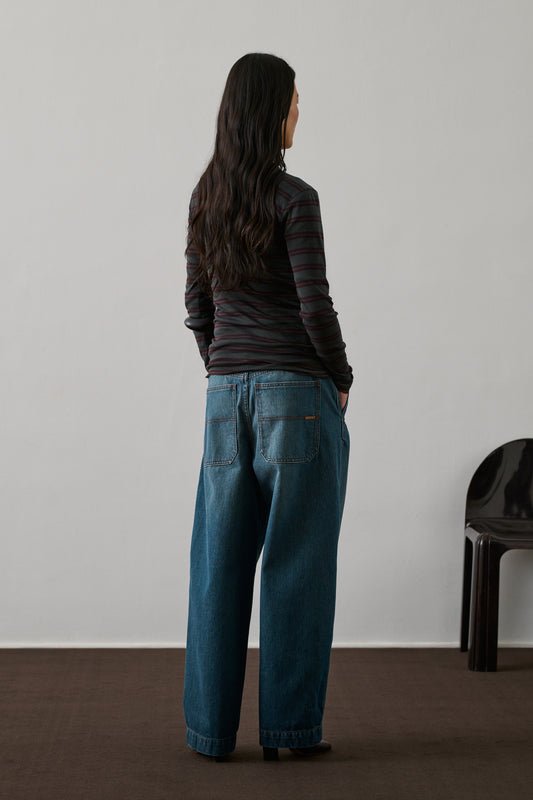 Tee-Shirt Gaelle - Aubergine/Anthracite - Coton - Femme