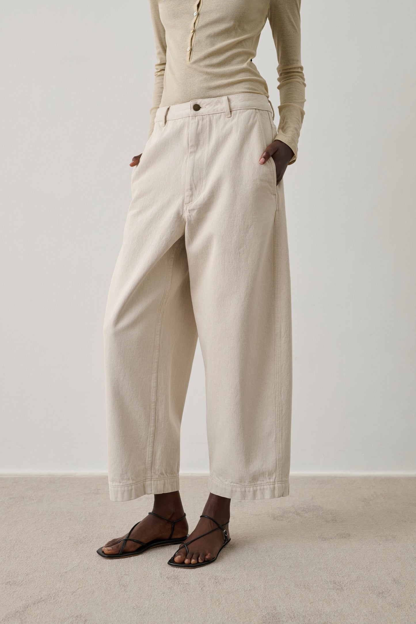 Pantalon Clovis - Blanc Grès - Coton - Femme