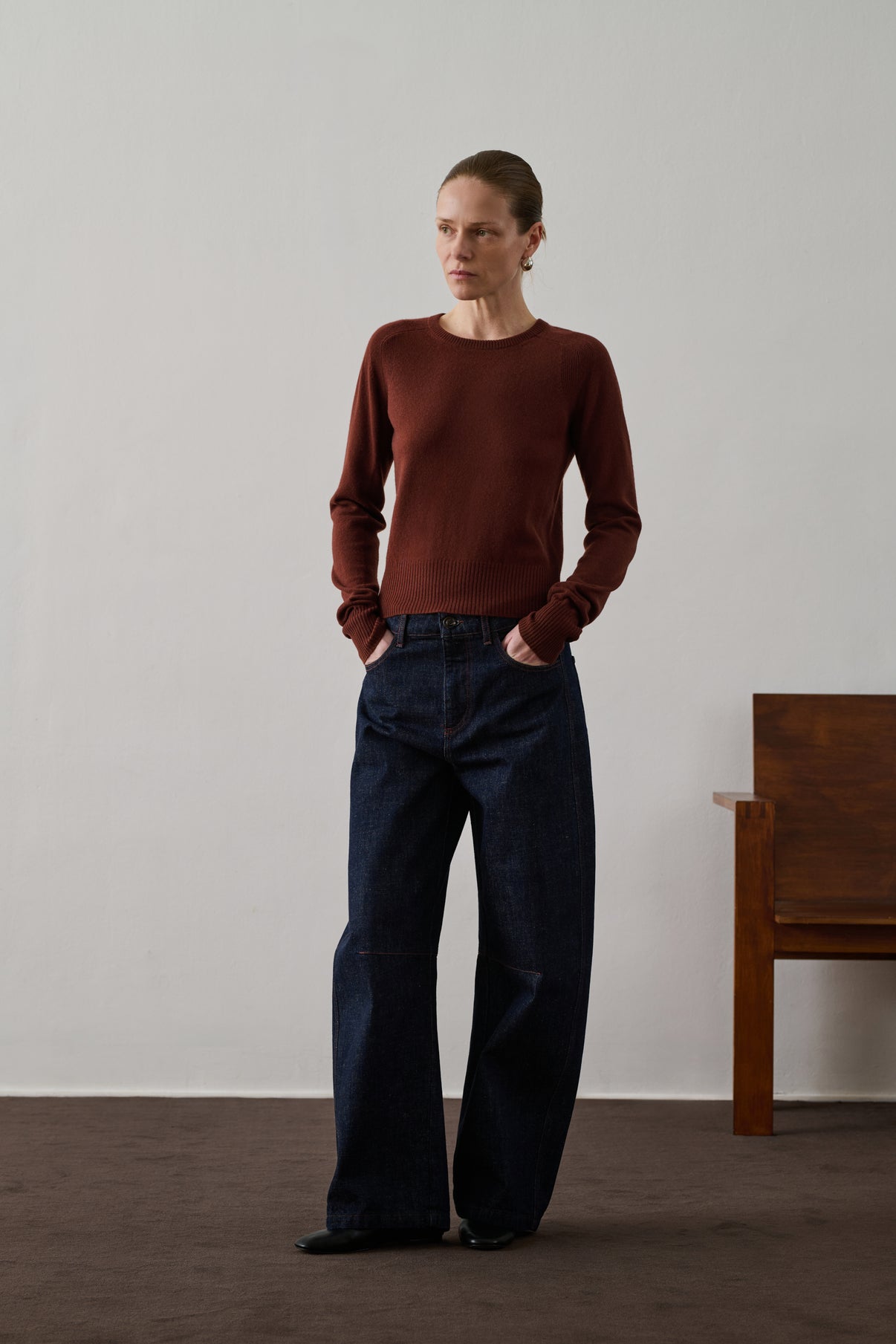 Pull Galway - Rouille - Cachemire - Femme vue 1