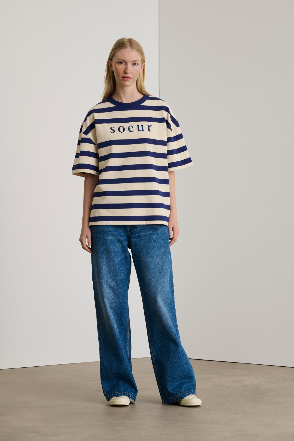 Tee-Shirt Adam - Écru/Marine - Coton - Femme vue 1